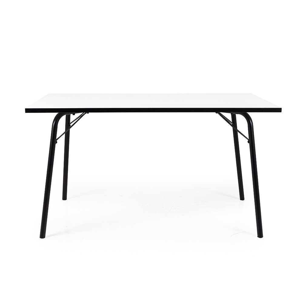 Esszimmer Tisch Mounty in Schwarz und Weiß 140 cm breit