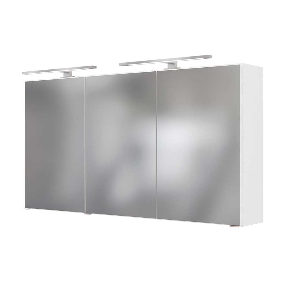 Badspiegelschrank Cavina in Weiß mit drei Türen
