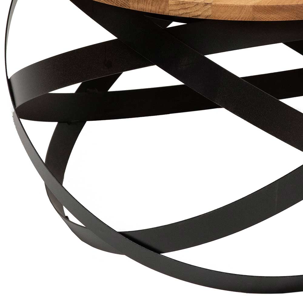 Sofa Tisch Grosky aus Wildeiche Massivholz im Industrie Stil
