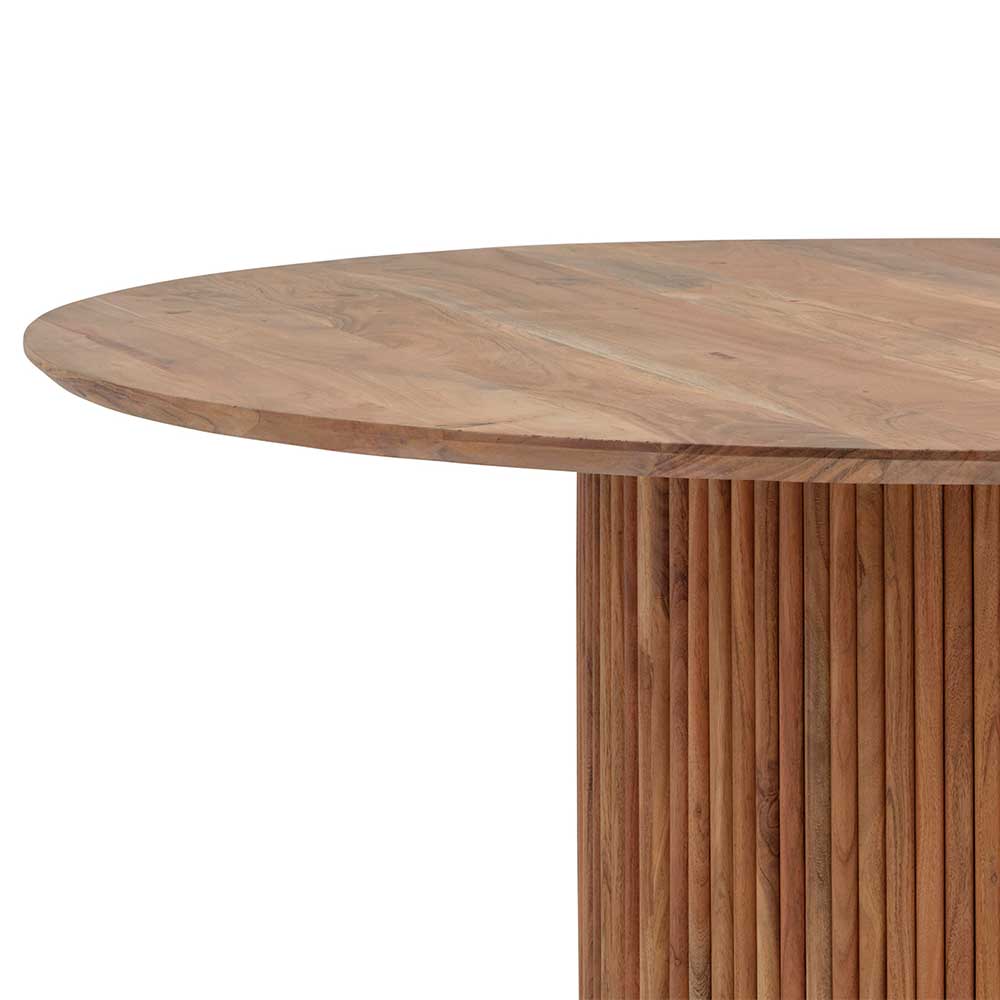 Runder Holztisch Maximilian aus Akazie Massivholz in modernem Design
