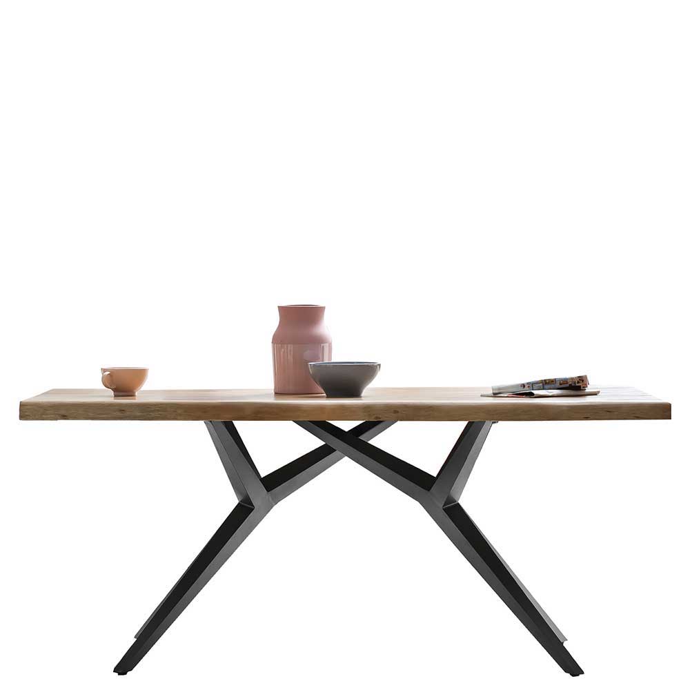 Tisch Chamber aus Akazie Massivholz und Eisen modern
