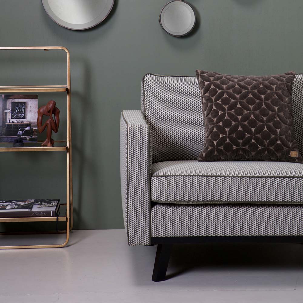 3 Sitzer Sofa Light in Grün gemustert im Retro Design