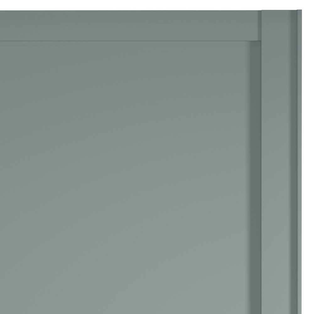 Moderner Schwebetürenkleiderschrank Forjan in Graugrün mit Spiegel
