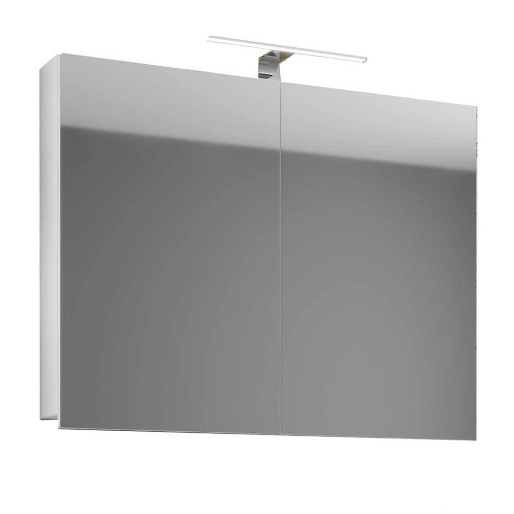 Waschplatz Set weiß Selami für die Wandmontage mit LED Beleuchtung (zweiteilig)