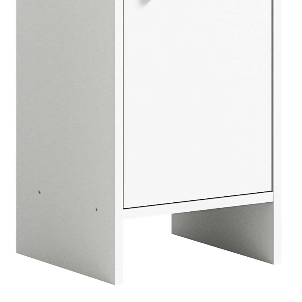 Kleiner Badezimmerschrank Quartia in Weiß und Rauchsilber 82 cm hoch