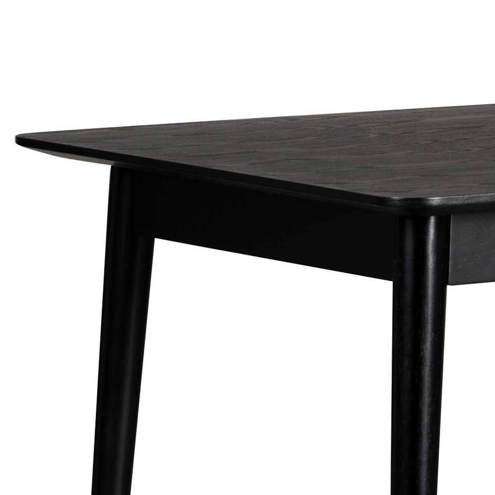 Esszimmerkombination Genjes in Schwarz mit ausziehbarem Tisch (siebenteilig)