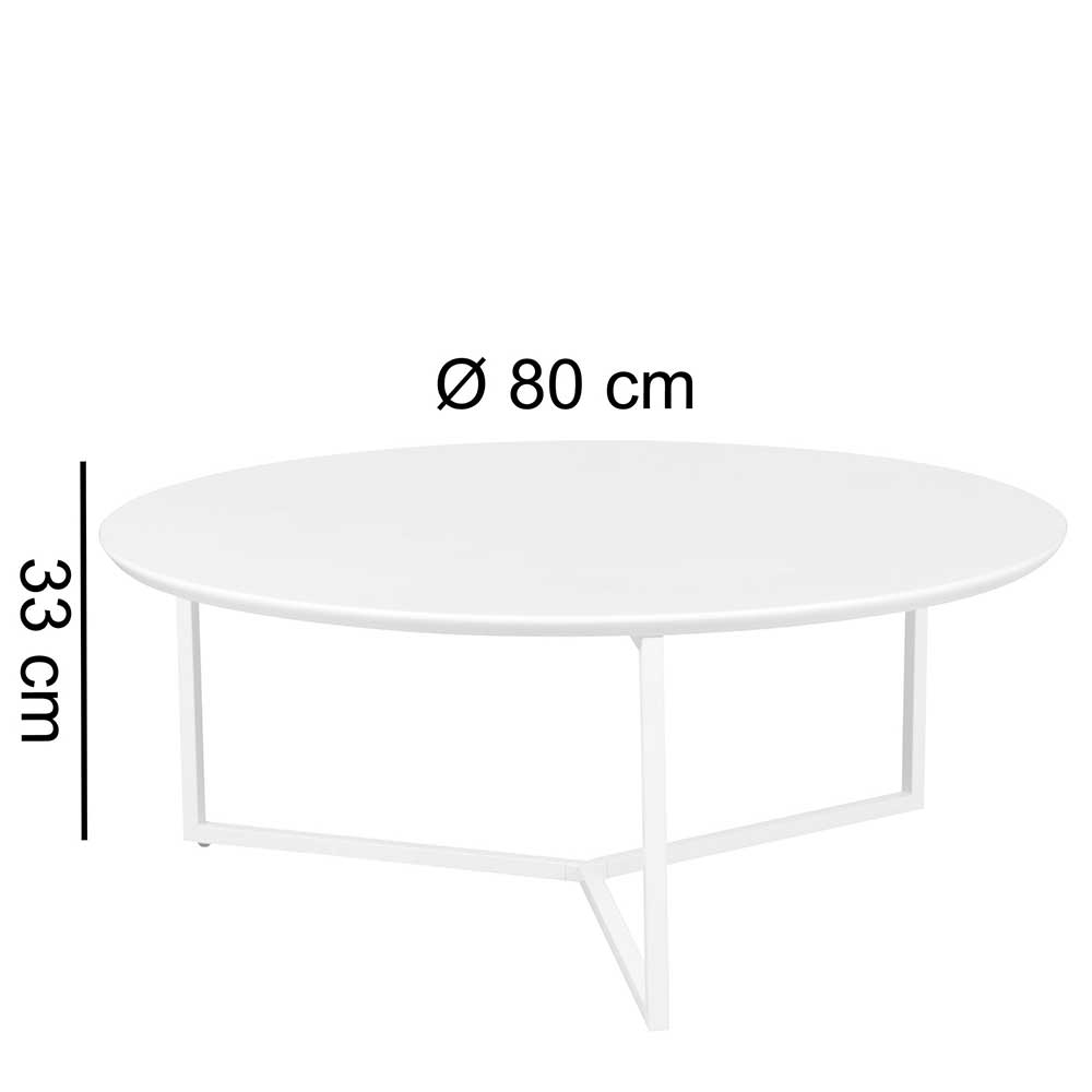 Moderner Wohnzimmer Tisch Kety in Weiß im Skandi Design