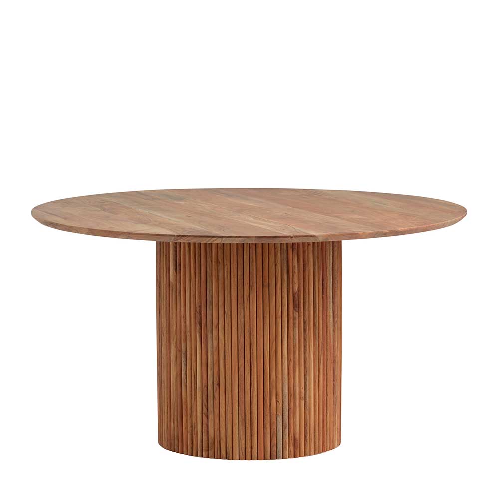 Runder Holztisch Maximilian aus Akazie Massivholz in modernem Design