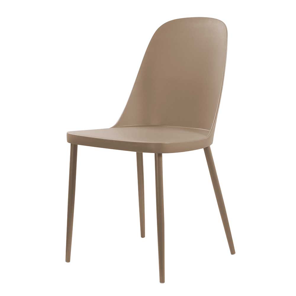 Esstisch Stühle Duliva aus Kunststoff in Taupe (4er Set)
