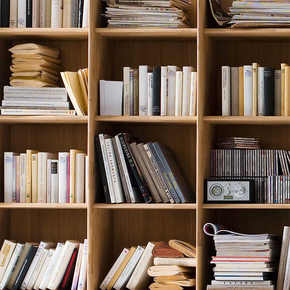 Bücherregal Vlarenzo aus Wildeiche Massivholz modern