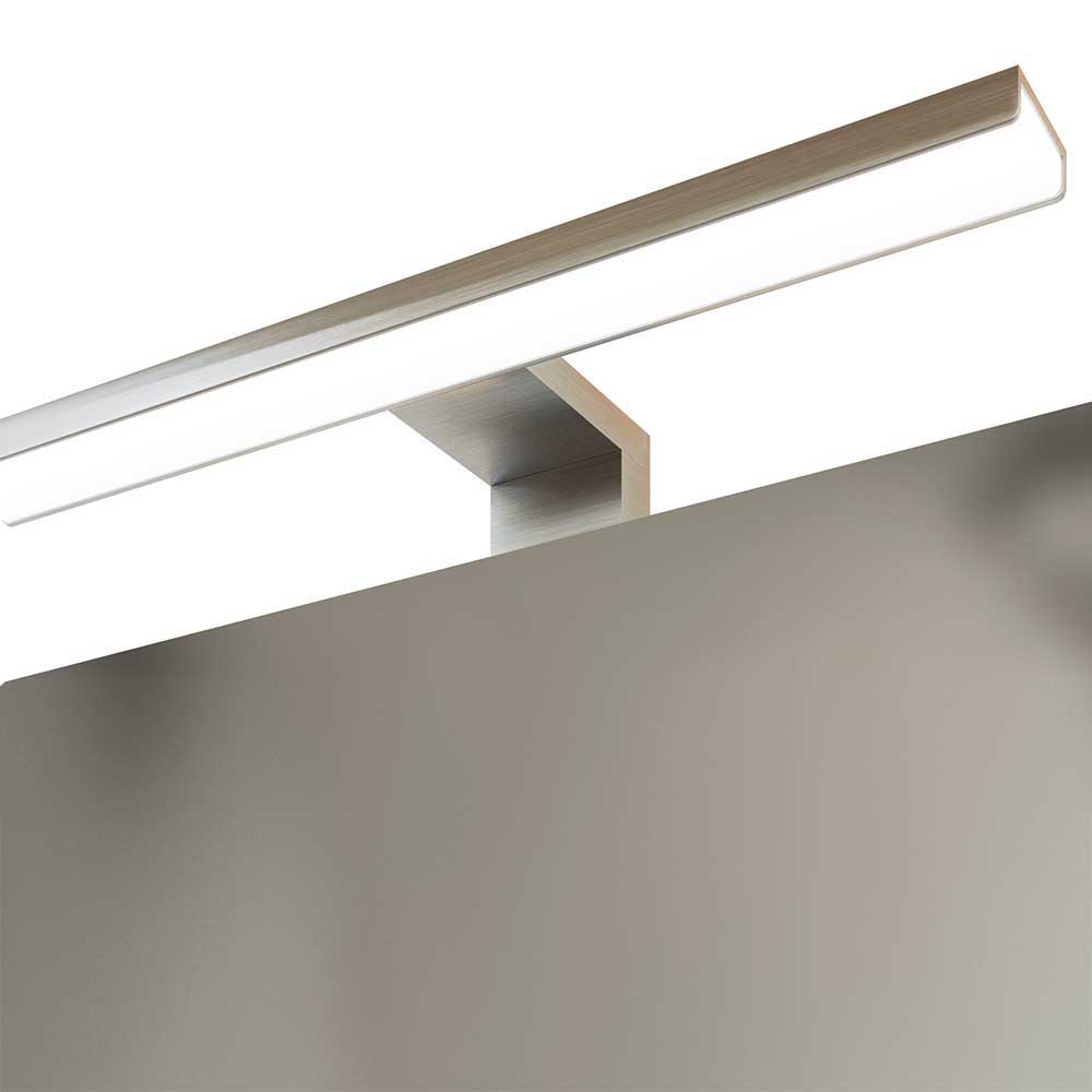 Weiße Design Bad Möbel Folcora mit Doppelwaschtisch und LED Beleuchtung (dreiteilig)