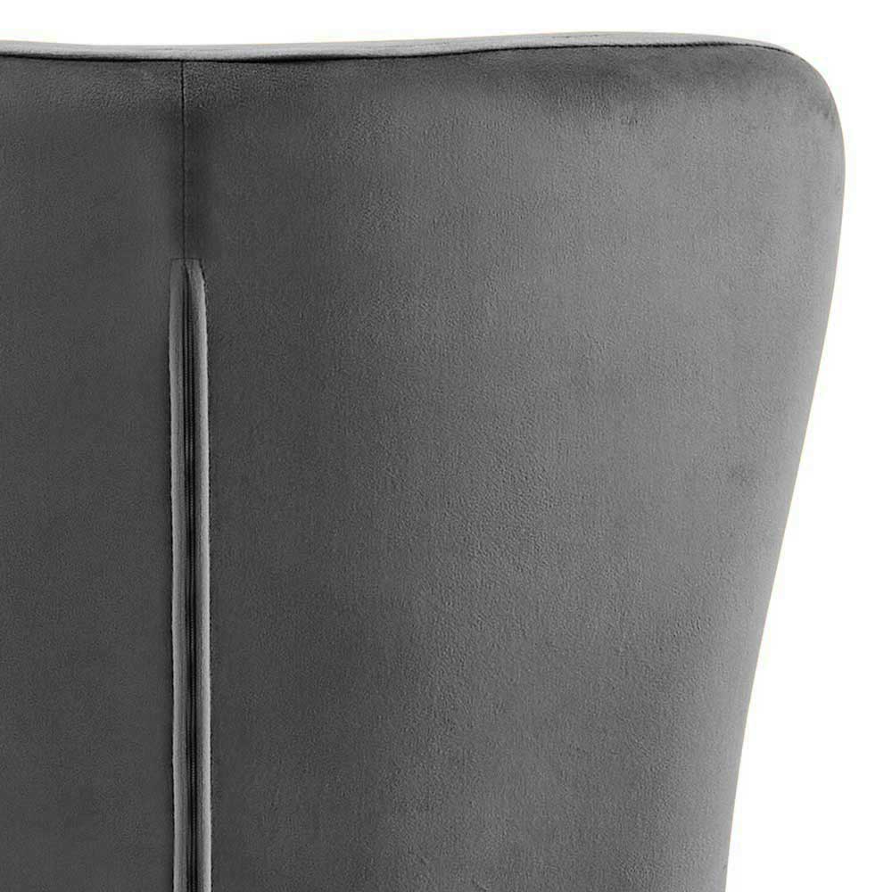 Stühle mit hoher Lehne Tobias in Grau - Gestell aus Metall (4er Set)