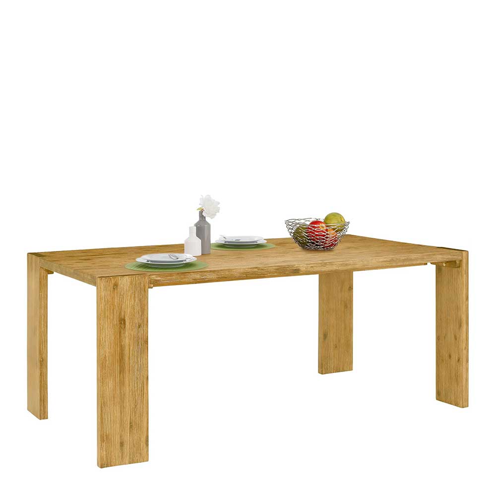 Holztisch Navino aus Akazie Massivholz im Landhaus Design