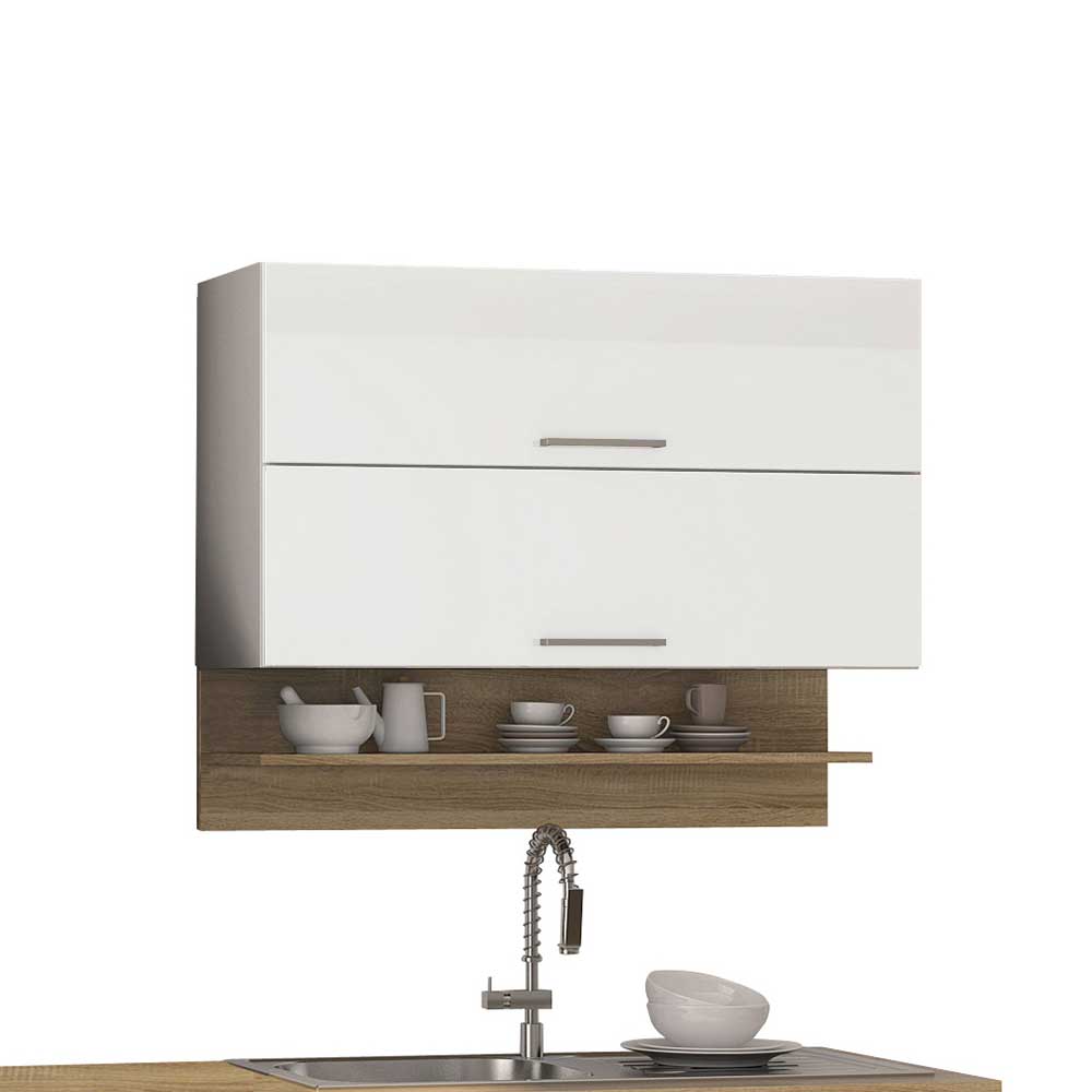 Design Einbauküchenzeile Piemonta in Weiß Hochglanz 270 cm breit (neunteilig)