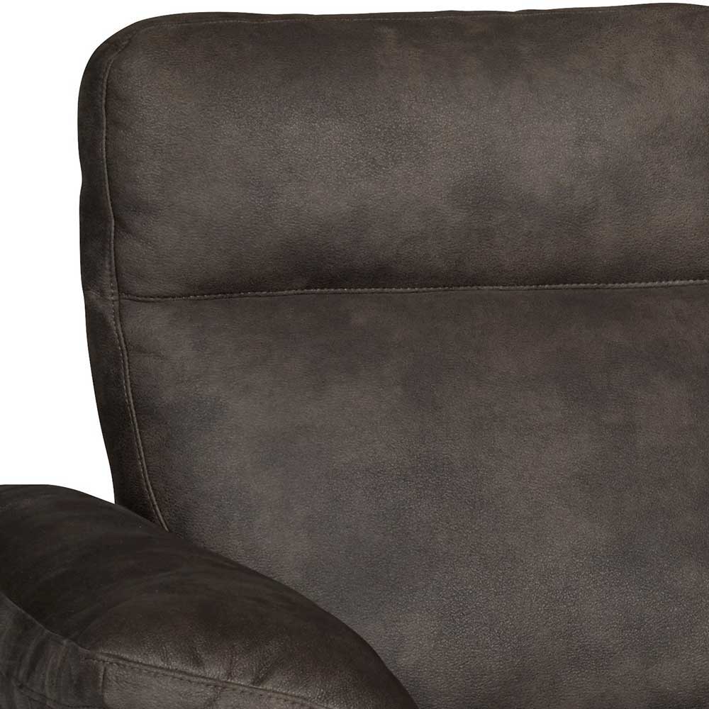 Couch Artjeson in Braun Microfaser mit Relaxfunktion