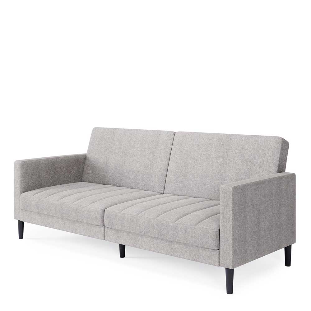 Sofa mit Schlaffunktion Jeanna in Hellgrau aus Webstoff