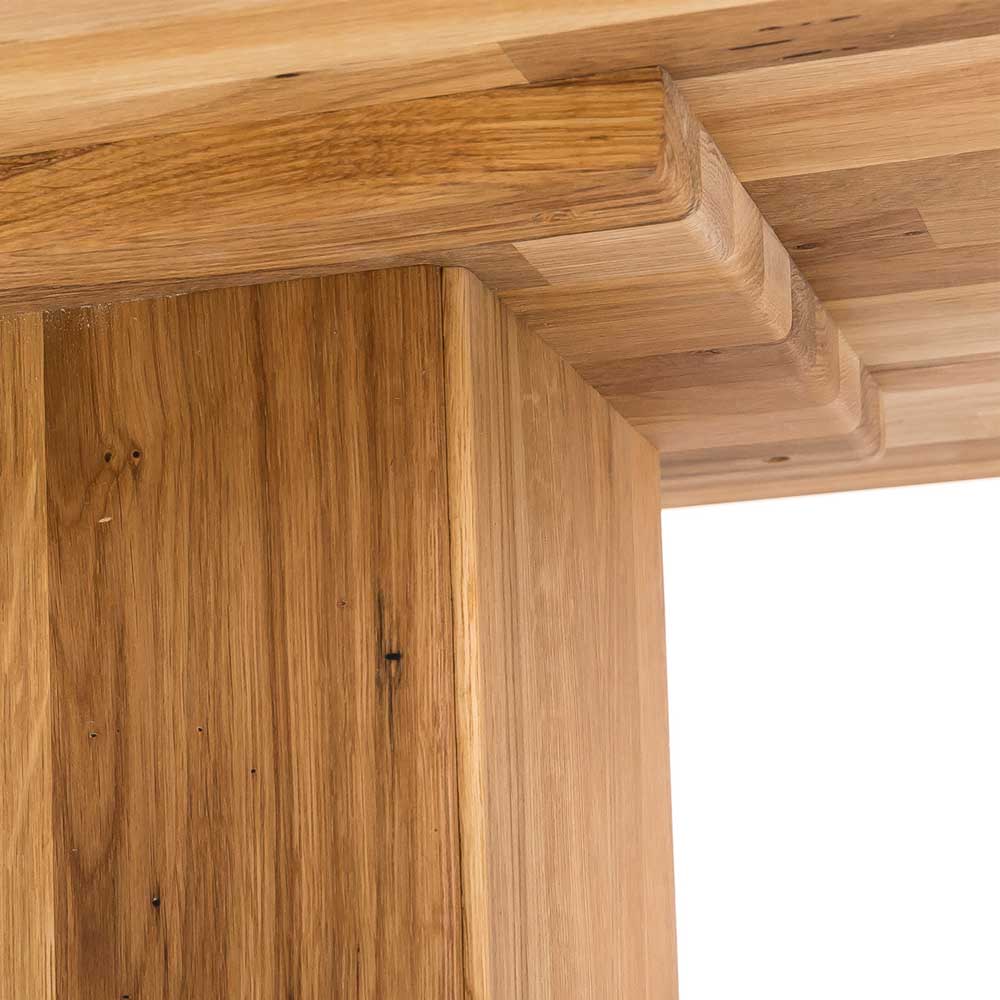 Wohnzimmer Couchtisch Dream aus Wildeiche Massivholz mit Säulenfuß
