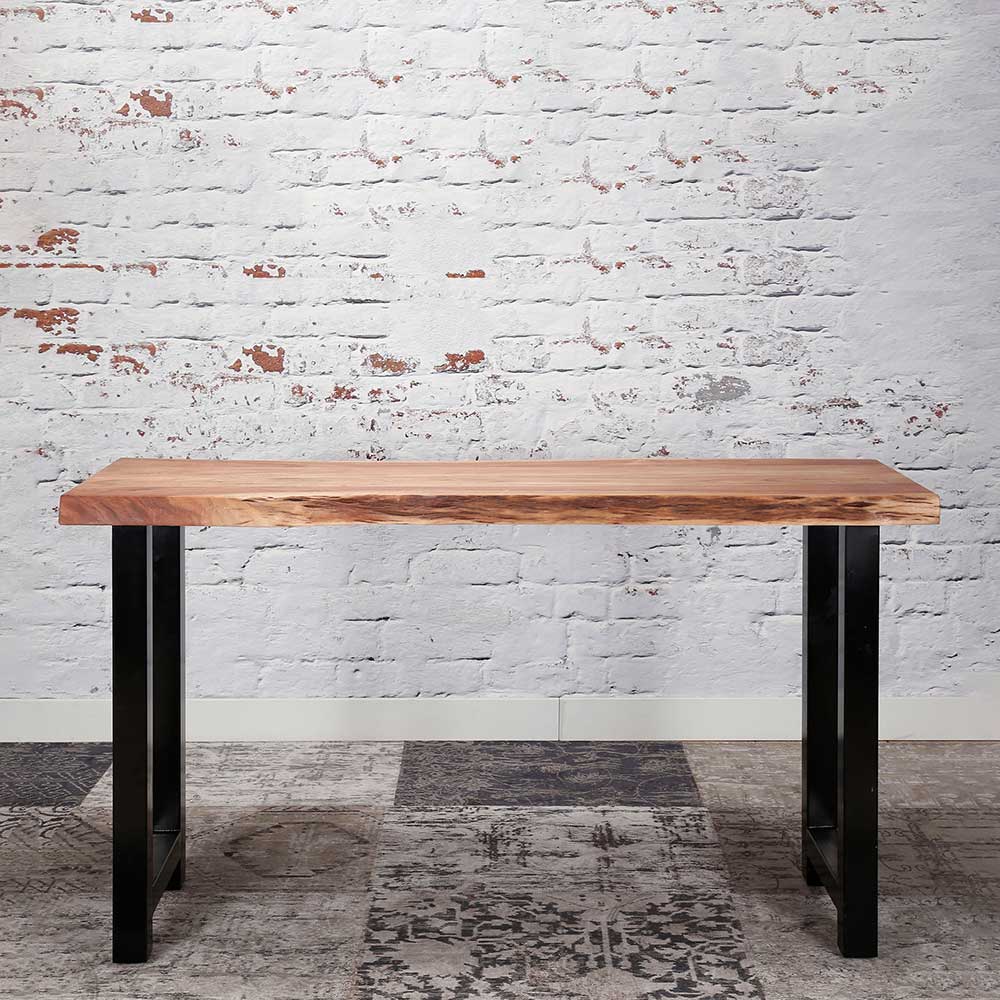 Tisch Concista aus Akazie Massivholz und schwarzem Stahl 150 cm breit