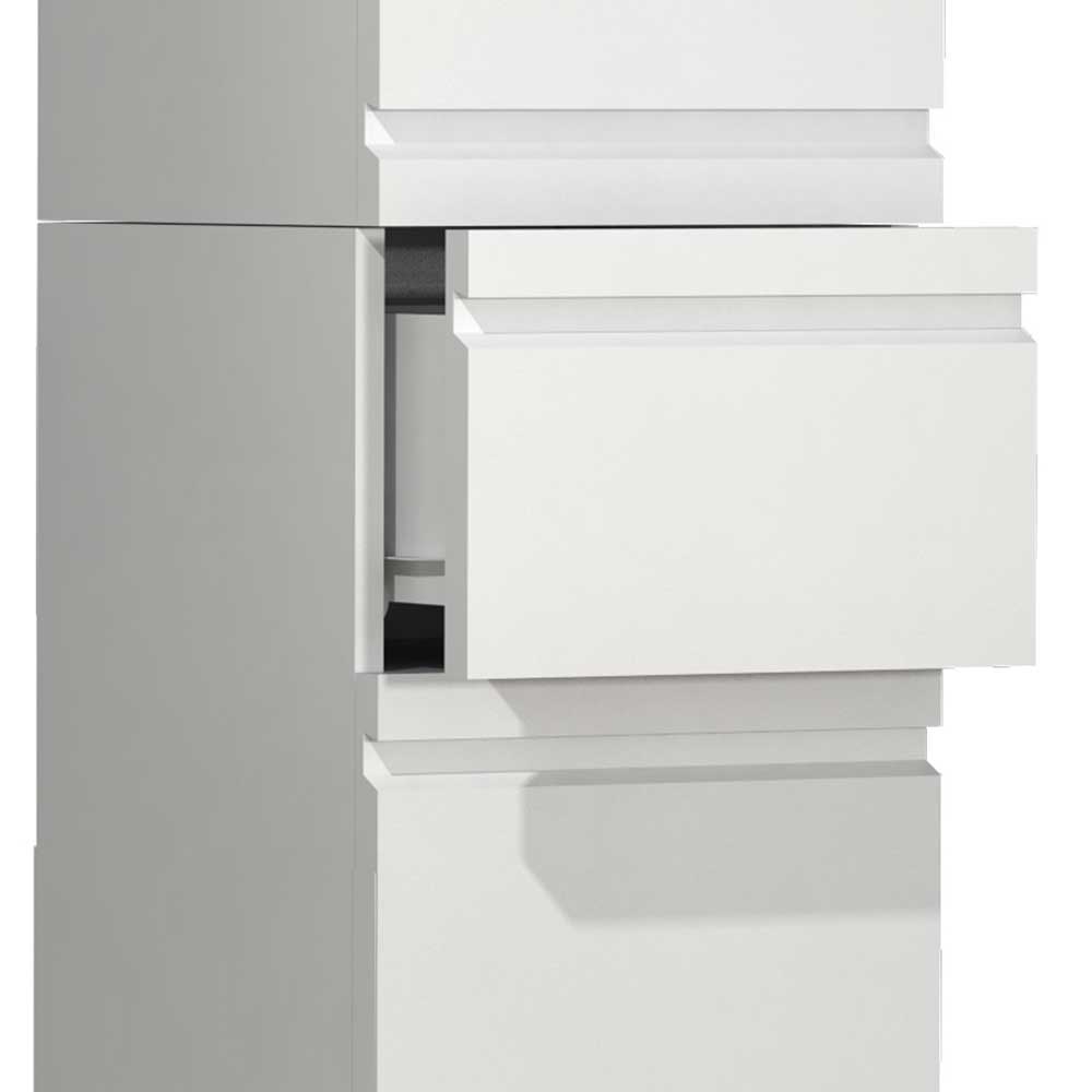 Waschplatz Set mit Spiegelschrank Valtte in Weiß 180 cm hoch (vierteilig)