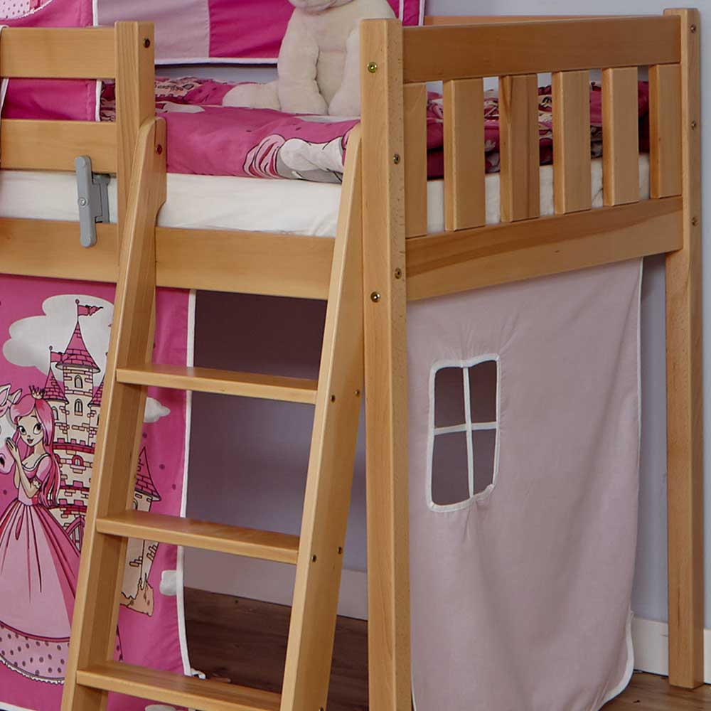 Kinder Einzelbett Lucapa im Prinzessin Design halbhoch