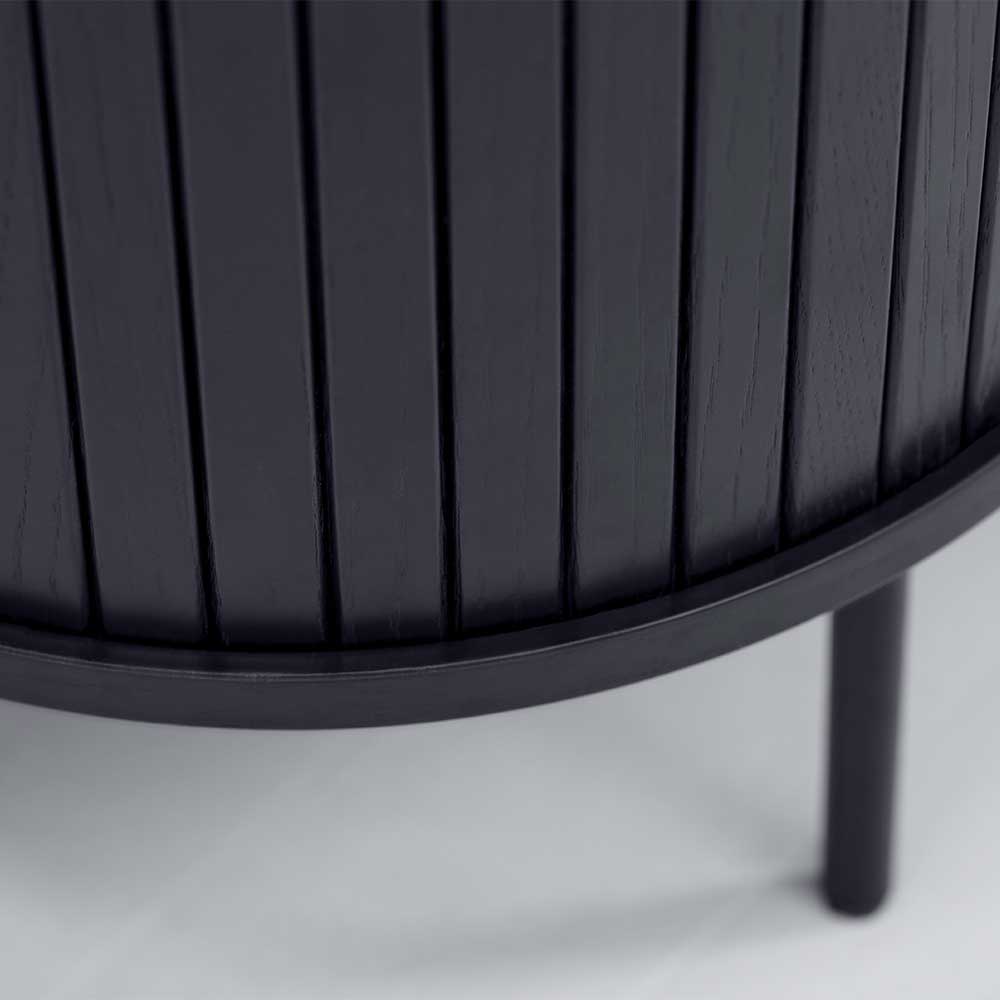 Designcouchtisch Sumatri in Schwarz mit ovaler Tischplatte