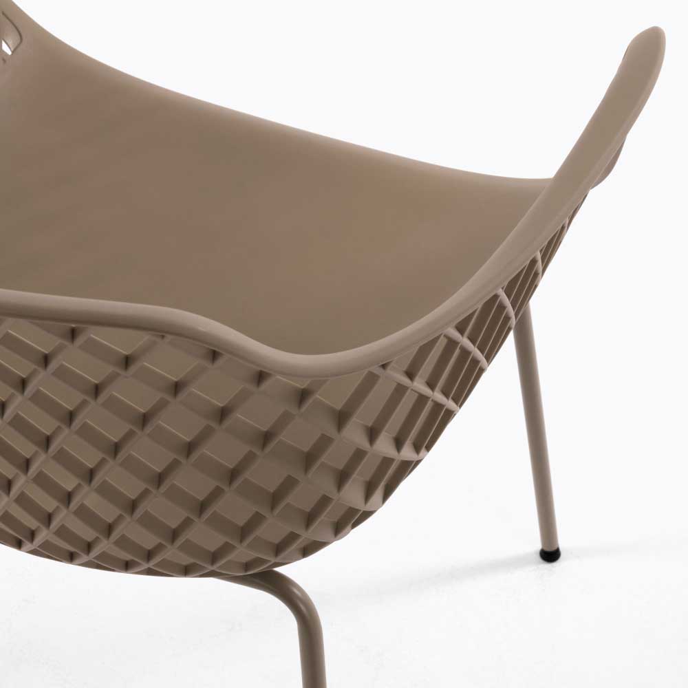 Armlehnenstühle Espacio in Beige Kunststoff im Skandi Design (4er Set)
