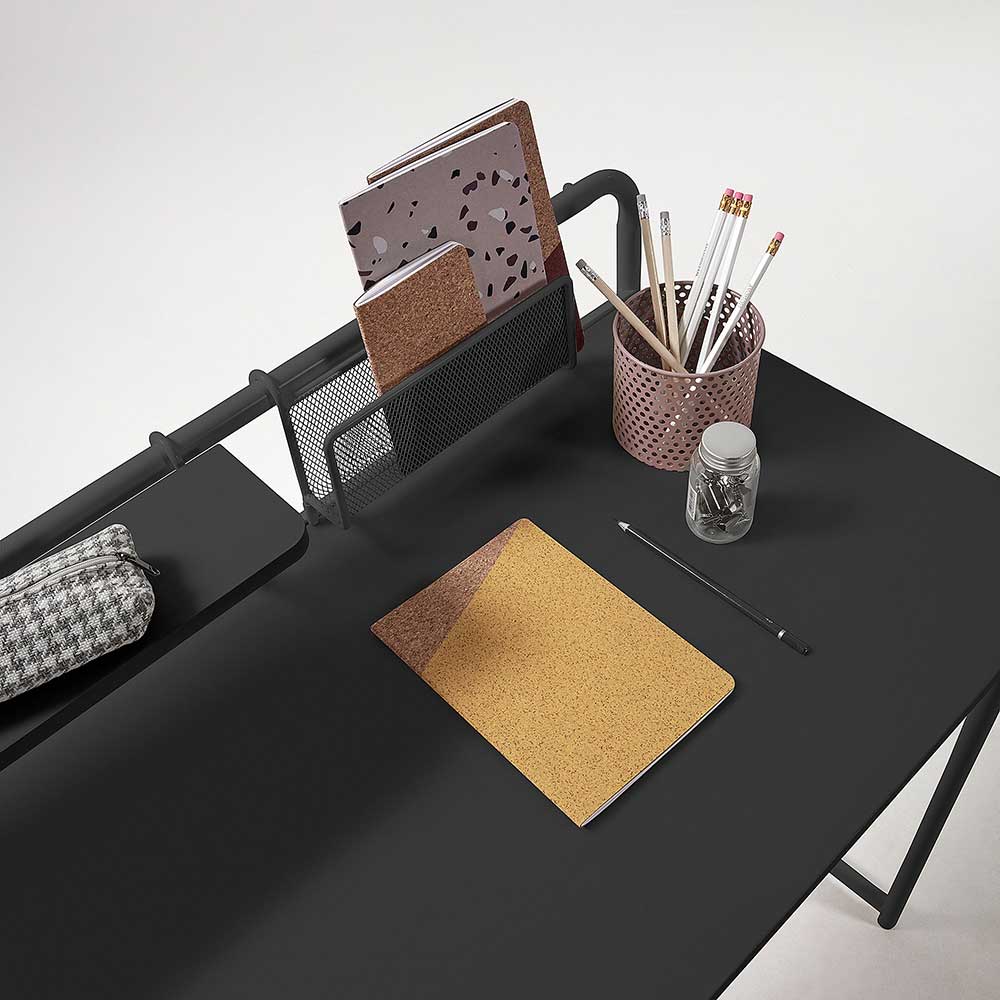 Schreibtisch Westham in Schwarz aus Stahl