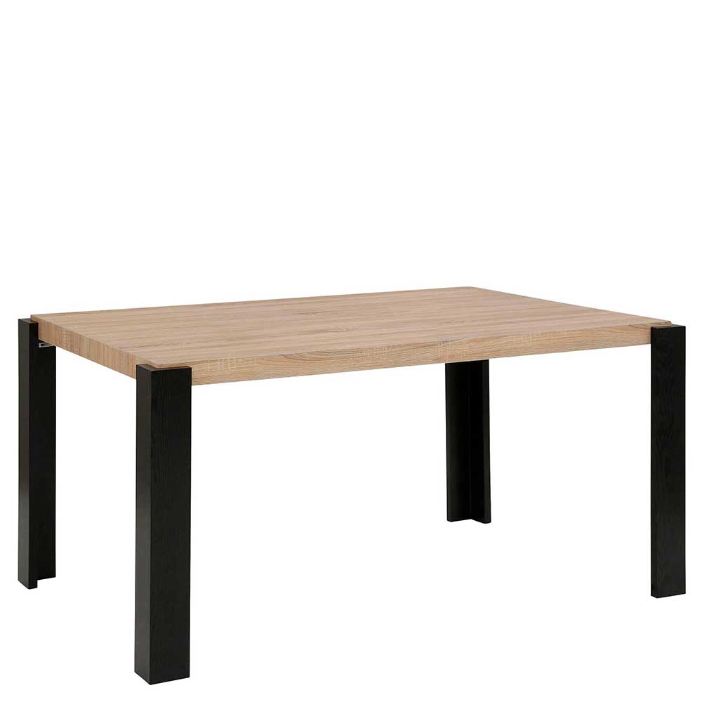 Küchen Tisch Sinai in modernem Design - Eichefarben und Schwarz