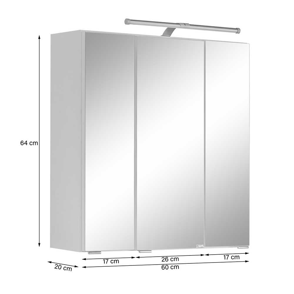 Badezimmer Komplett Möbel Set Shaton in Wildeiche Optik und Weiß (fünfteilig)