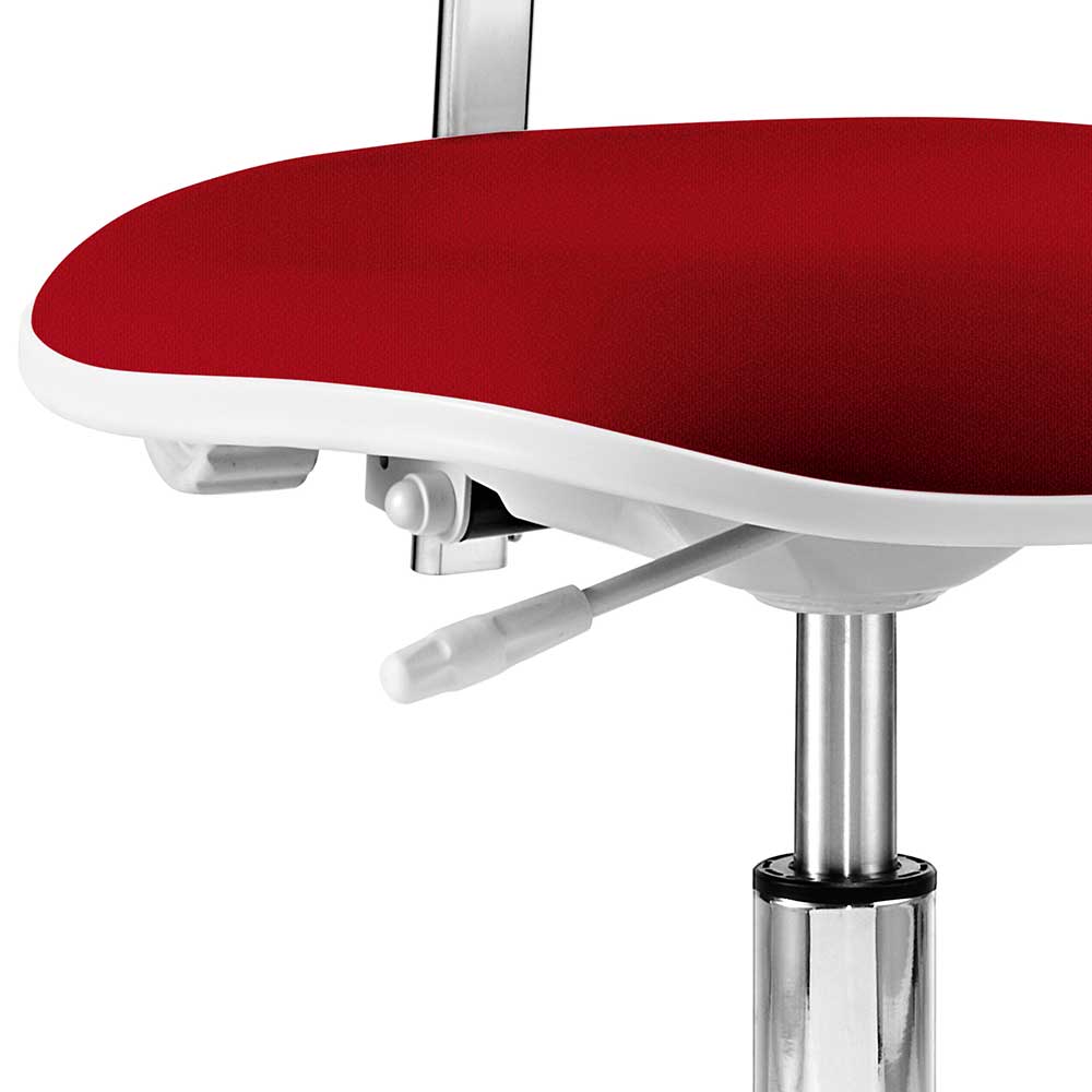 Bürostuhl Apulias in Rot Webstoff mit verstellbarer Rückenlehne