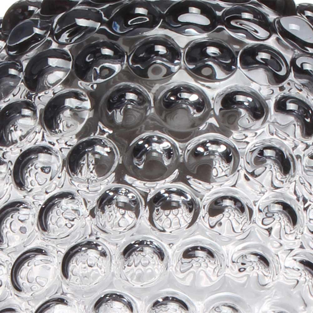 Glas Hängelampe Kaede in Grau 15 cm breit
