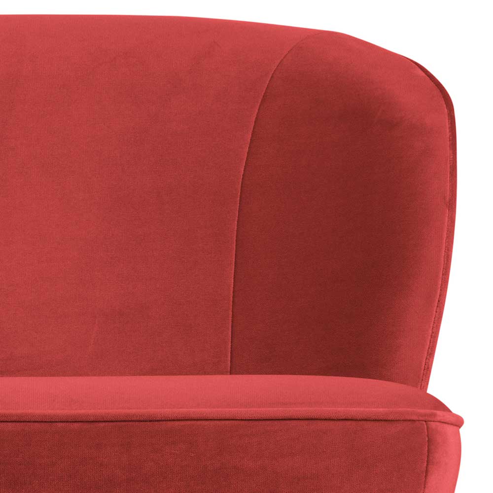 Zweier Sofa Alice in Rot Samt im Retrostil