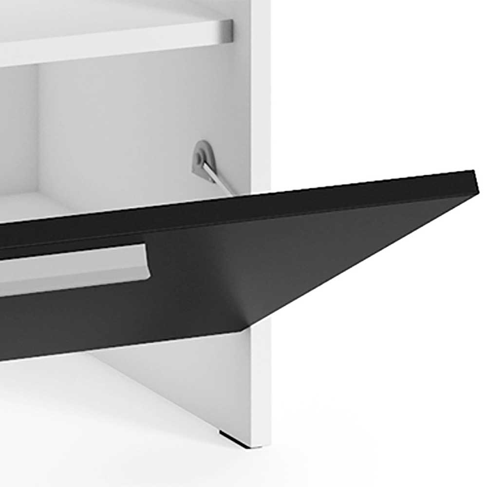 Garderobenbank Capreran in Weiß und Schwarz 60 cm breit