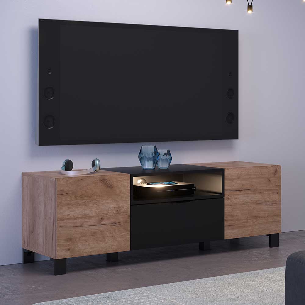 TV-Board Acadonia mit Klappe und zwei Türen 144 cm breit