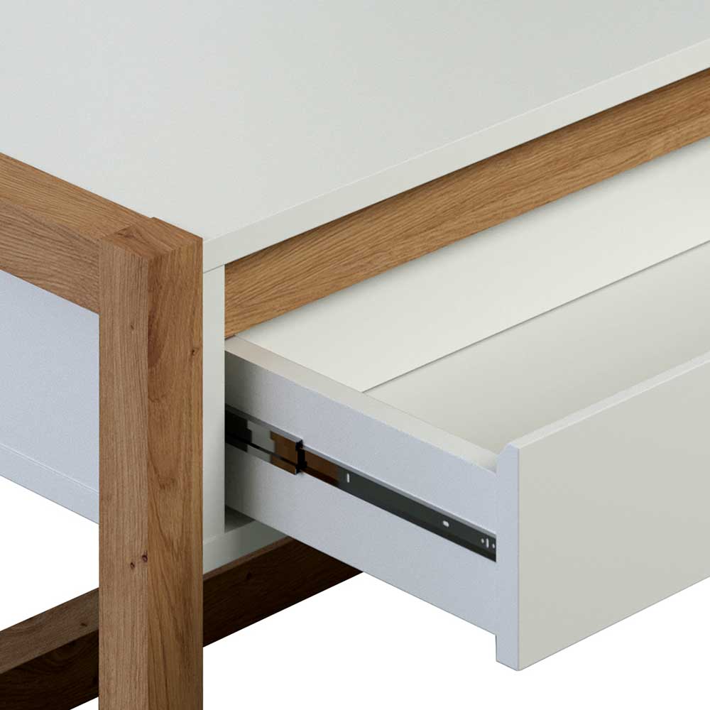Skandi Design Sofatisch Oladrios mit zwei Schubladen 110 cm breit