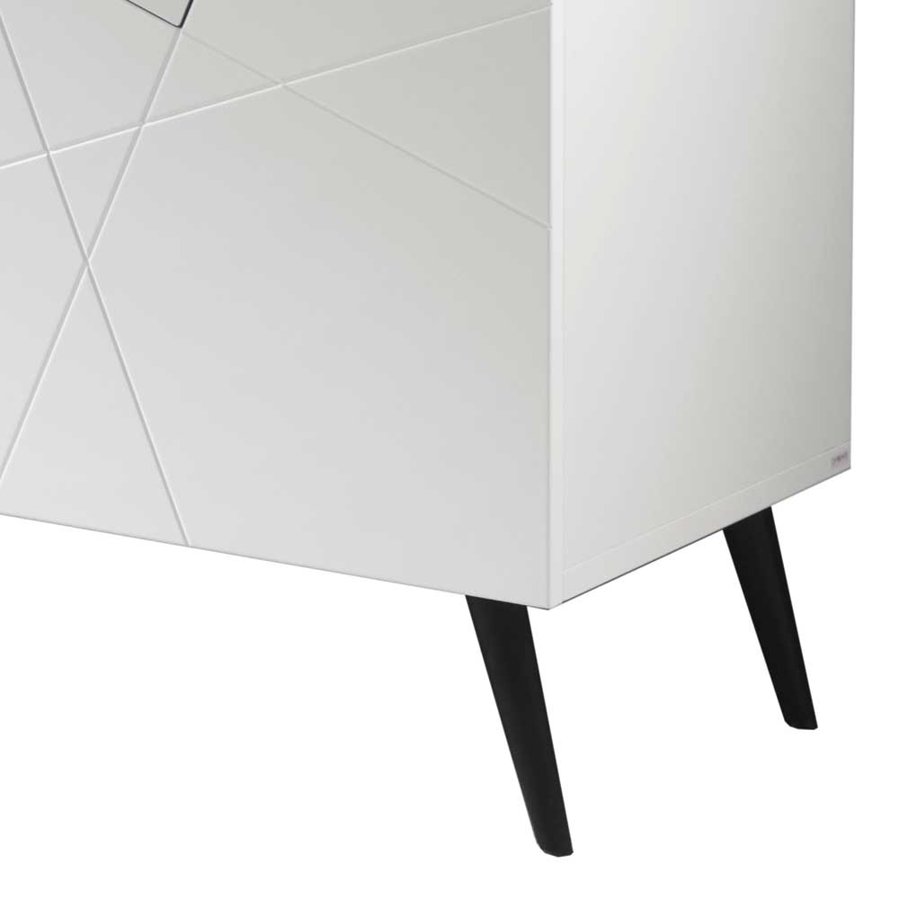 Premium Design Sideboard Emanzo in Weiß mit Fußgestell aus Metall
