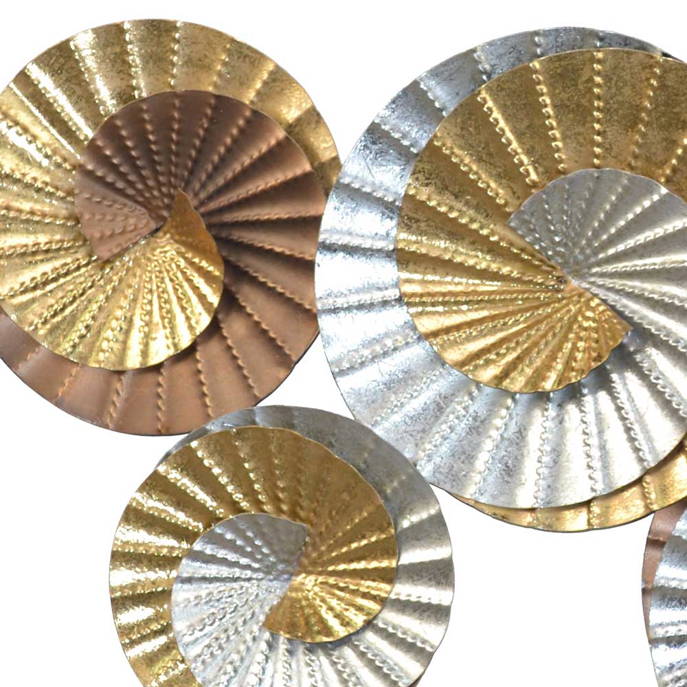 Metall Wanddeko Acapella in Gold - Kupfer - Silber 103 cm breit