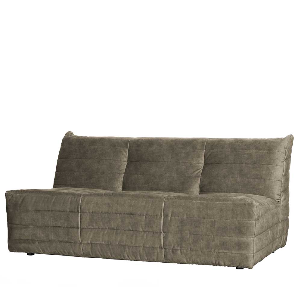 Dreisitzer Couch Renema in Beige Samt 160 cm breit