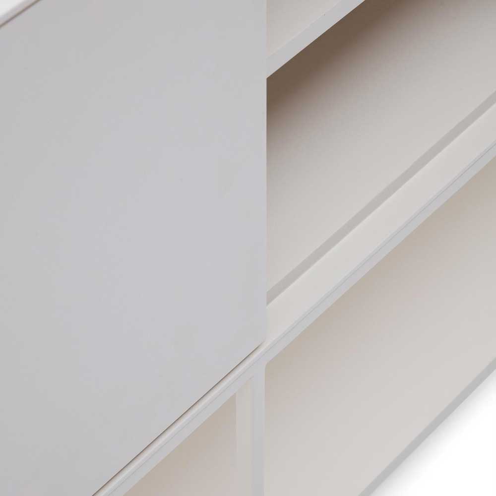 Esszimmersideboard Miobelda in Weiß mit Drehtüren und Ablage