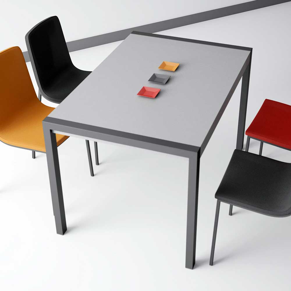 Esszimmer Tisch Leono aus Sicherheitsglas und Metall