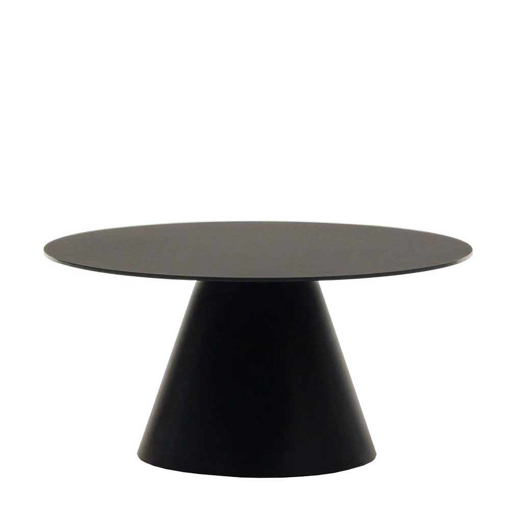 Schwarzer Wohnzimmer Tisch Game mit runder Tischplatte 40 cm hoch