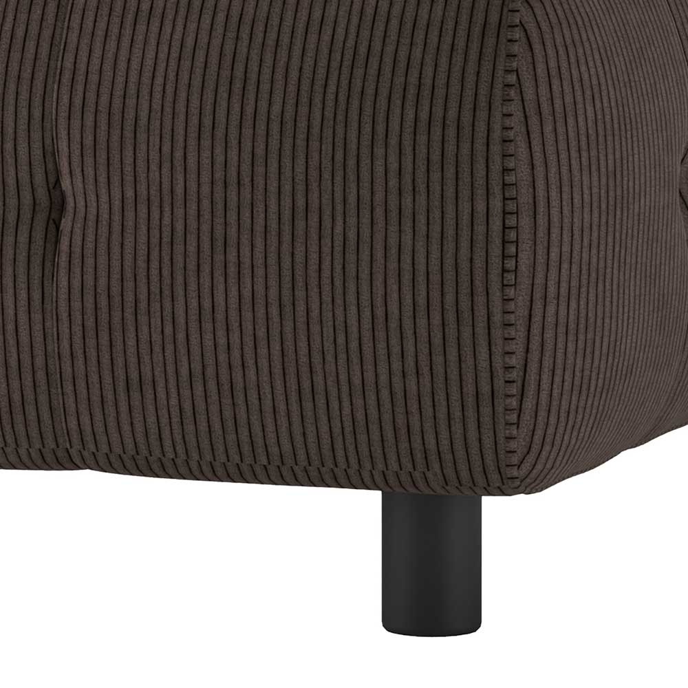 Graubrauner Sofa Hocker Furios aus Cord in modernem Design