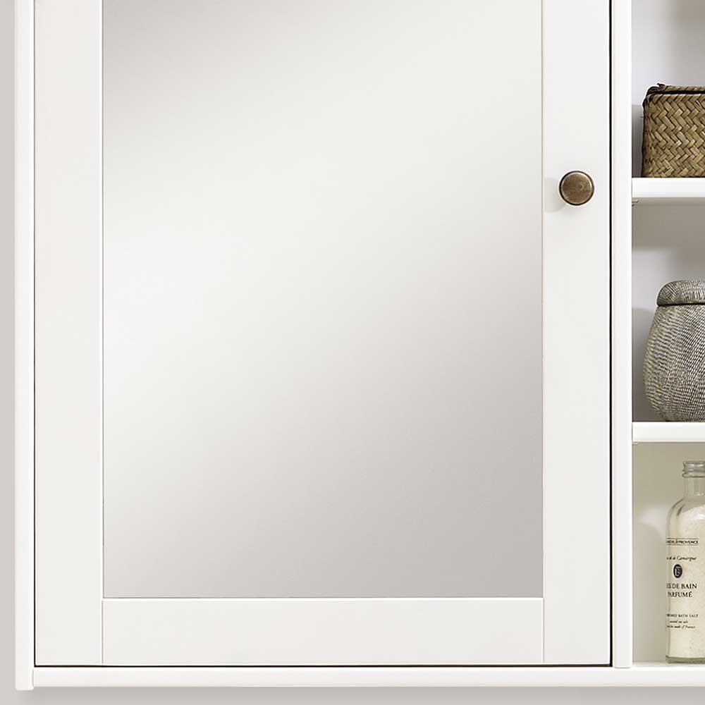 Badezimmer Spiegelschrank Erreys in Weiß lasiert aus Kiefer Massivholz