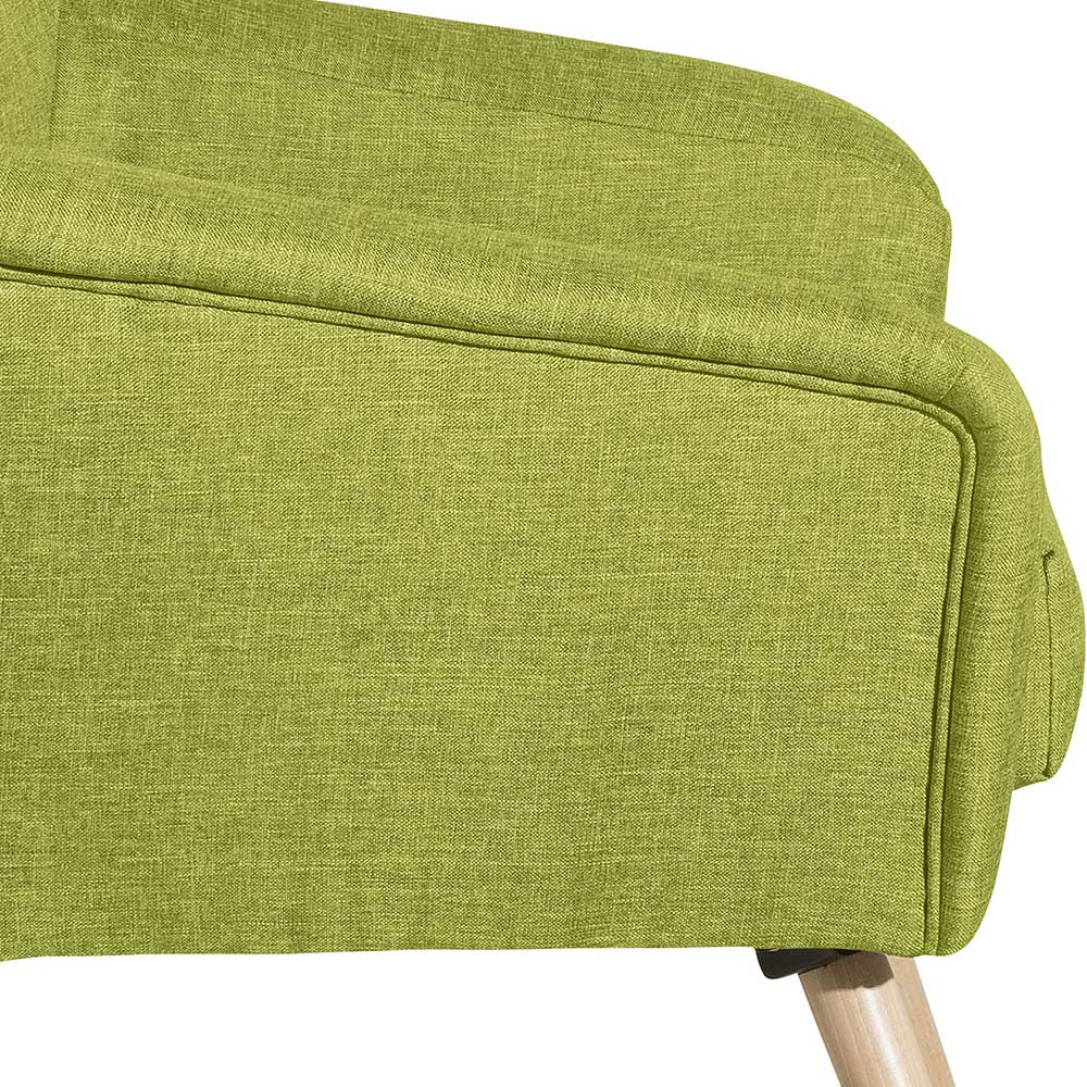 Hellgrüner Sessel Agrebo im Retrostil 67 cm breit - 71 cm tief