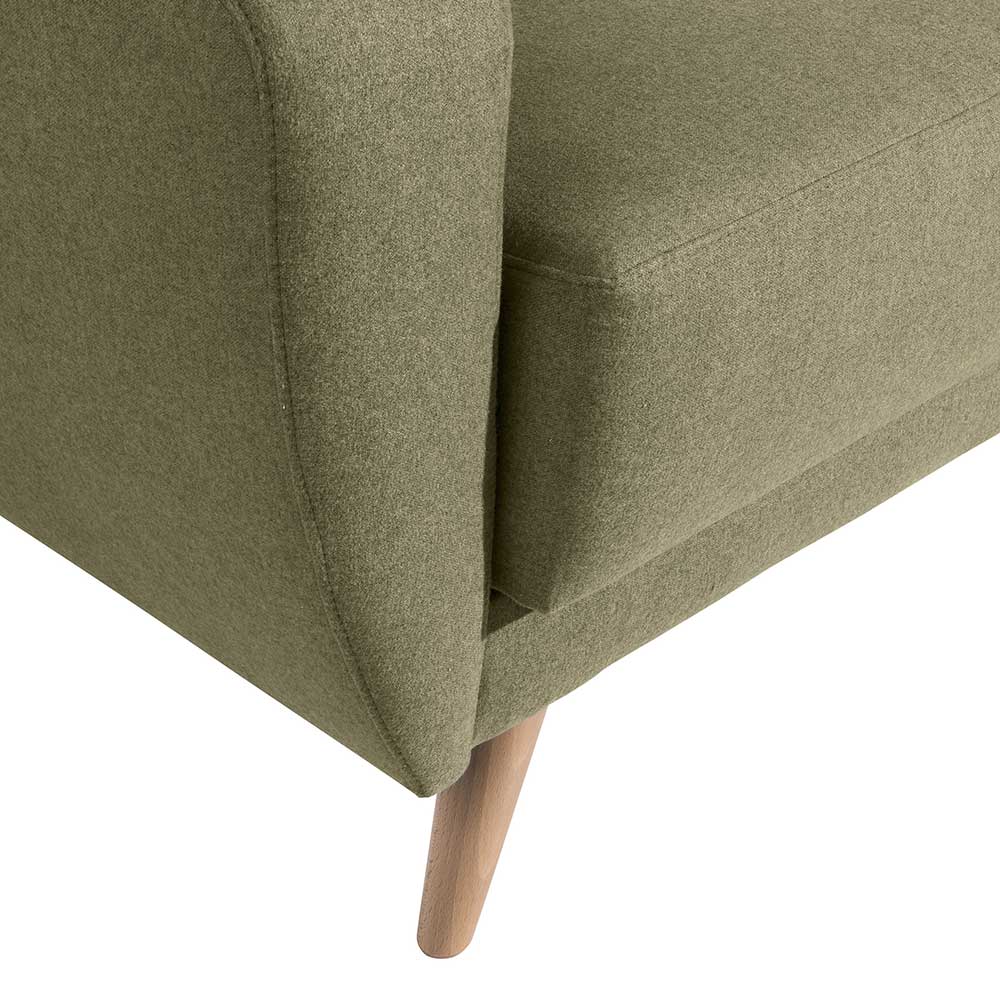 Zweisitzer Sofa Hugo in Oliv Grün Microfaser 136 cm breit