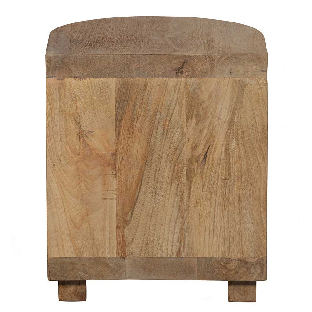 Skandi Design Beistelltisch Larrossa mit halbrunder Tischplatte aus Massivholz