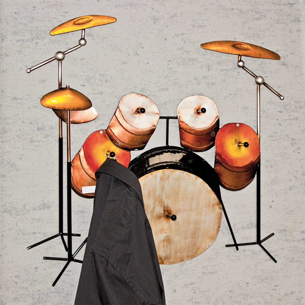 Haken Garderobe Syndria im Schlagzeug Design aus Metall
