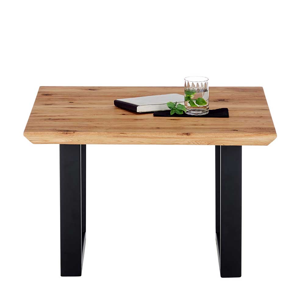 Factory Style Wohnzimmer Tisch Kerou aus Asteiche Massivholz und Metall