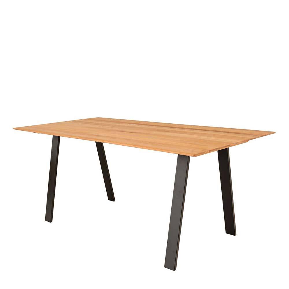 Tisch Esszimmer Adrano aus Kernbuche Massivholz und Metall