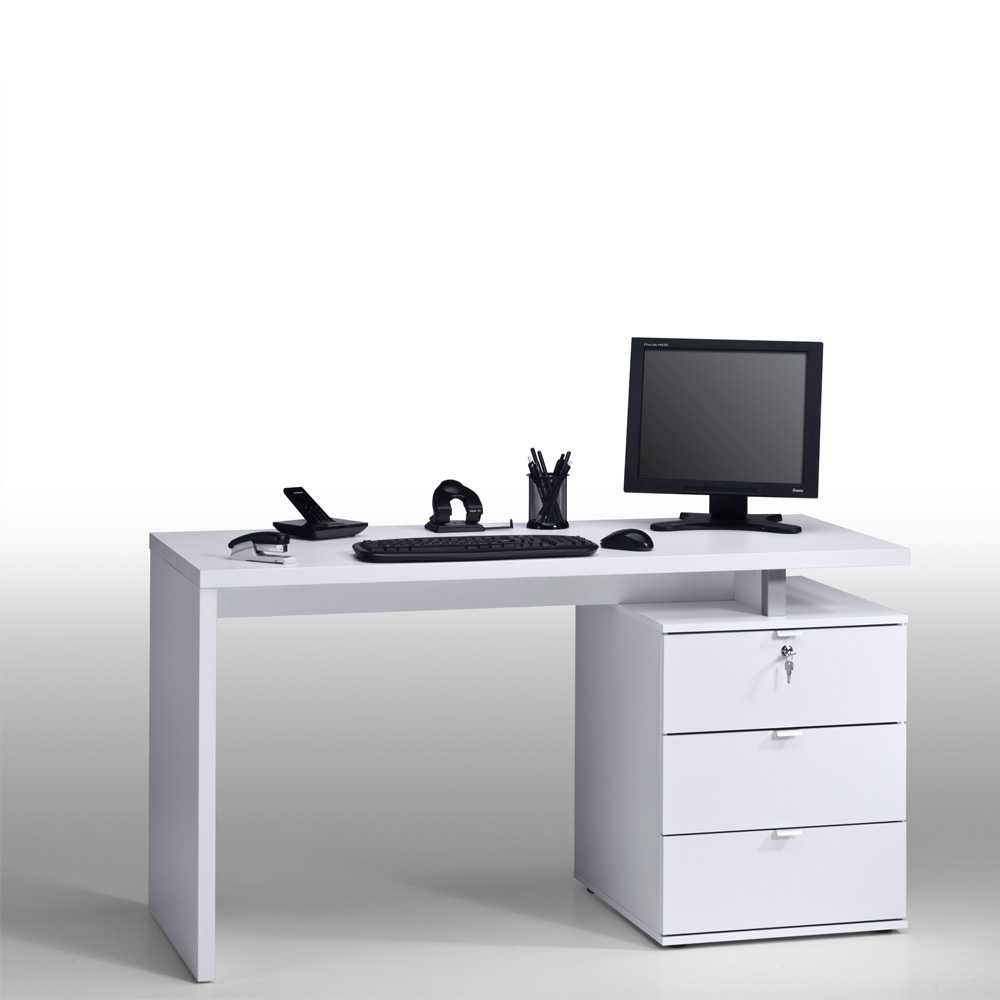 Schreibtisch Mela in Weiß Hochglanz